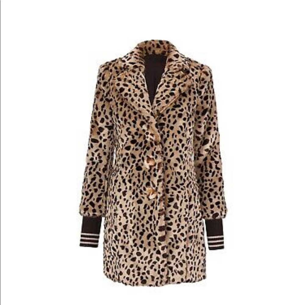 Cabi Josephine faux fur leopard coat